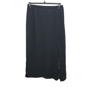 Danny & Nicole Woman's Vintage Black Paisley Insert Flowy Maxi Skirt Plus Size 1